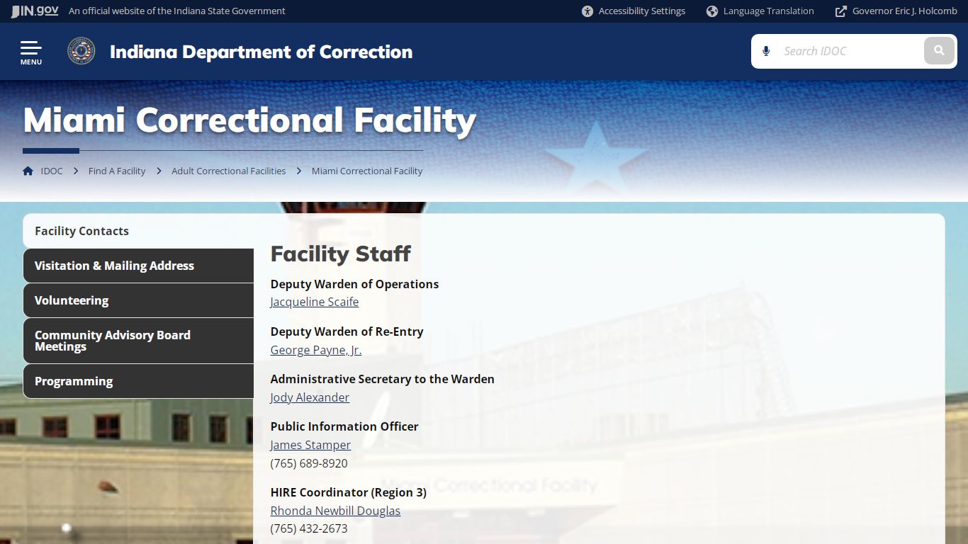 Miami Correctional Facility - IDOC