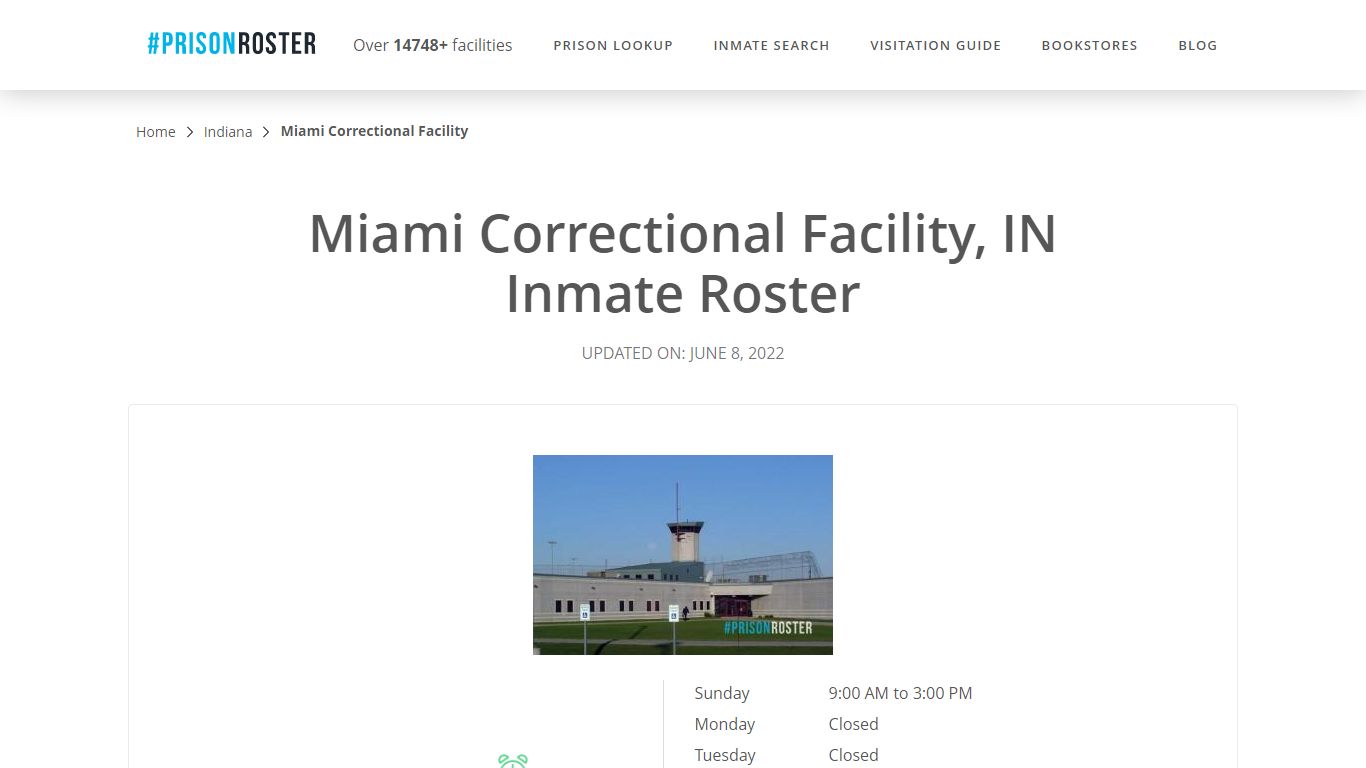 Miami Correctional Facility, IN Inmate Roster - Prisonroster